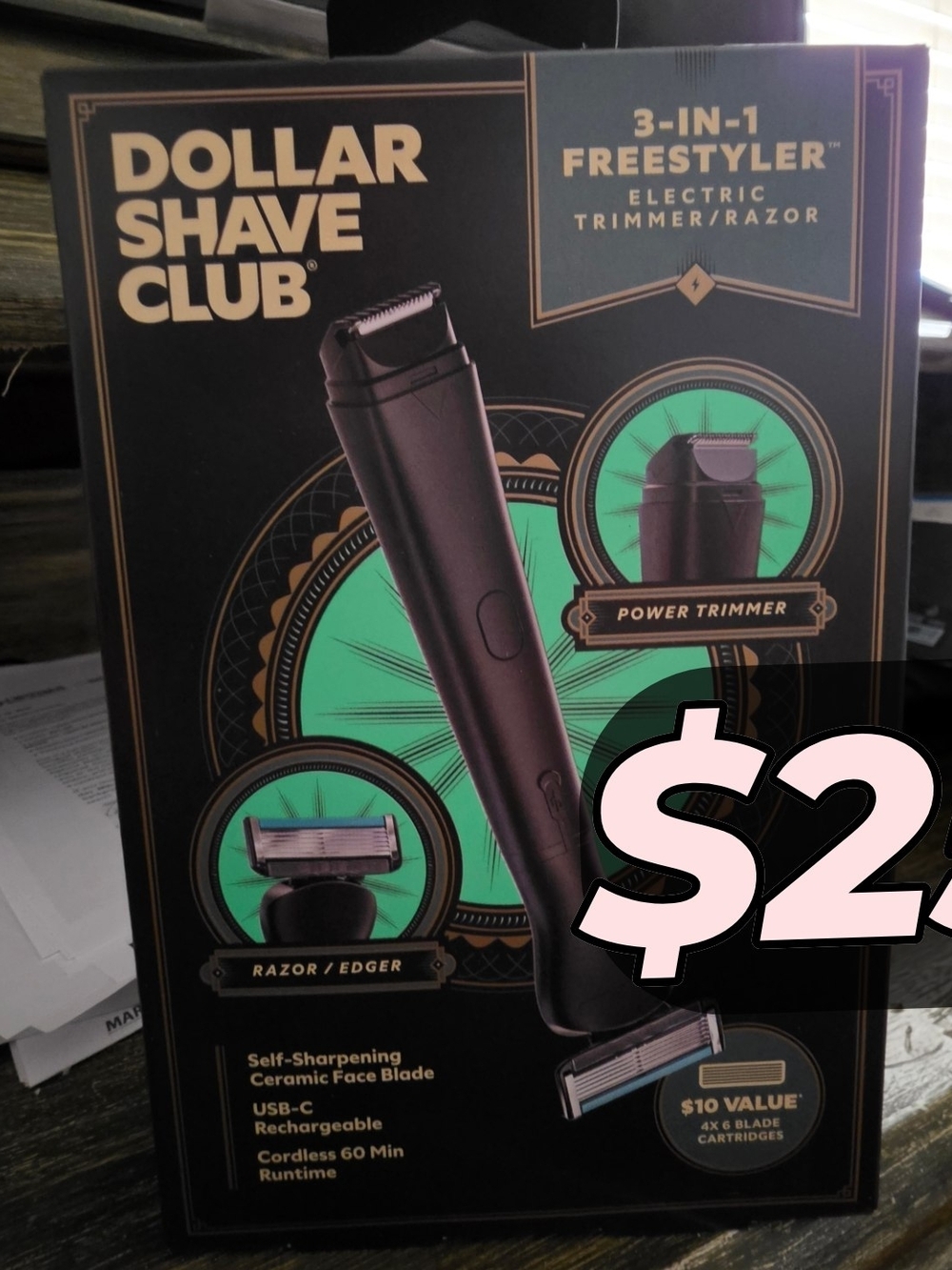 Dollar Shave Club 3-in-1 Freestyler Electric Trimmer/Razor - Black & Mint